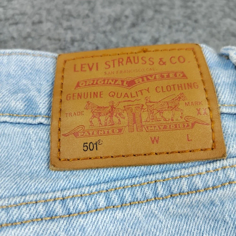Levis Premium 501 Jeans Big E Mens Blue 33x30 Stretch Western Rodeo